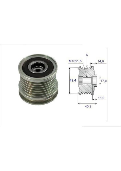 588014 Alternatör Kasnagı Golf Iıı Iv Caddy / Fabıa Octavıa