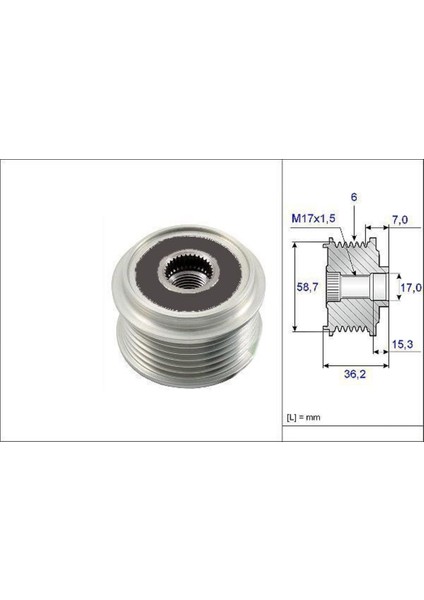 588042 Alternatör Kasnagı Focus 98-04 Transıt connect 1.8 Tdcı Uyumlu