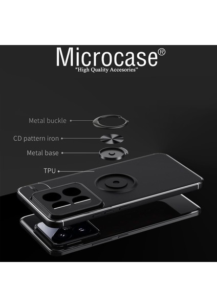 Xiaomi 14 Global Focus Serisi Yüzük Standlı Silikon Kılıf