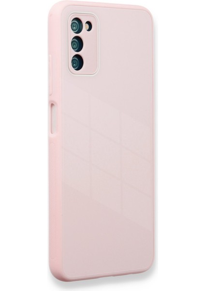 Samsung Galaxy A03S Kılıf Glass Kapak - Pembe 277097