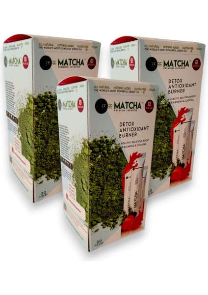 3 Kutu Matcha Detox Çayı Orjinal Yeni Paket