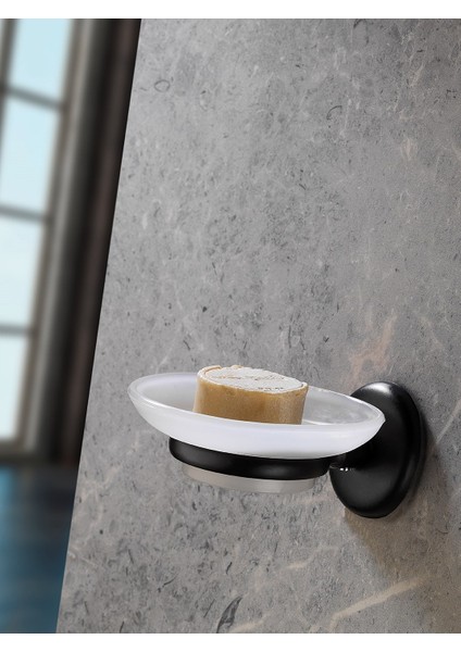 Yapışkanlı Hazneli Katı Sabunluk Siyah S-105 Kasa - 9