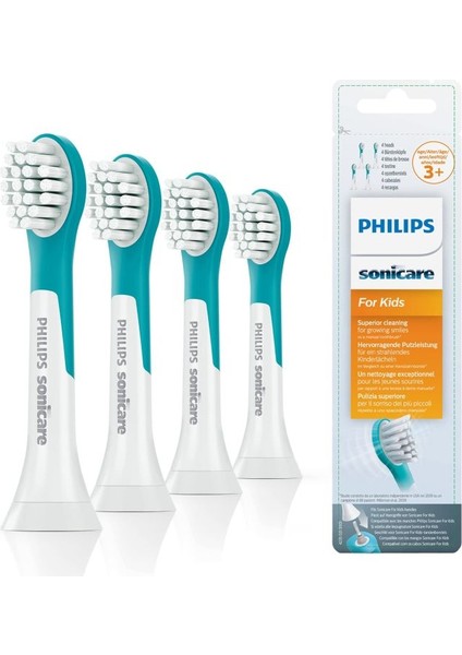Sonicare Kids 3+ Yedek Diş Fırçası Başlıkları Için HX6034/94 4'LÜ Set (Yurt Dışından)