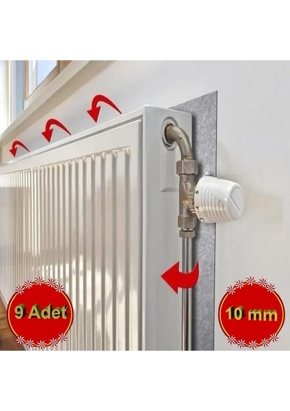 9 Adet Isı Yalıtım Levhası 10 mm Petek Arkası Kalorifer Radyatör Arkası Izolasyon Plaka