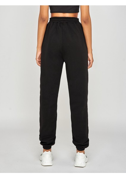 DAXİS Kadın Eşofman Altı Siyah Lastikli Paça Polar İçerikli 2021 Sonbahar Kış Modası fırsatları