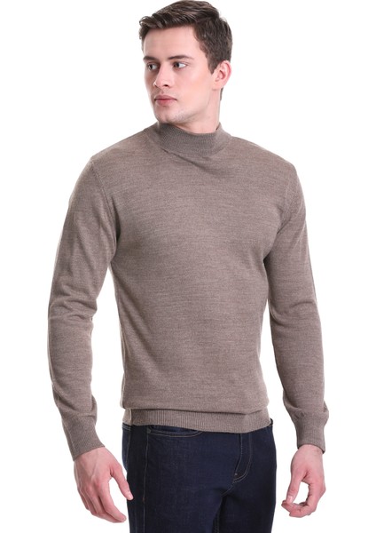 Vizon Regular Fit Düz Yarım Balıkçı Yaka Yünlü Triko Kazak fiyatları