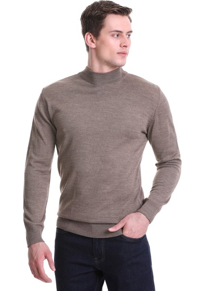 Vizon Regular Fit Düz Yarım Balıkçı Yaka Yünlü Triko Kazak modelleri