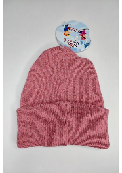 Pembe Kedi Nakışlı Kız Çocuk Bere