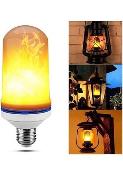 5W Alev LED Ampul 3 Fonksiyonlu Amber CT-4059