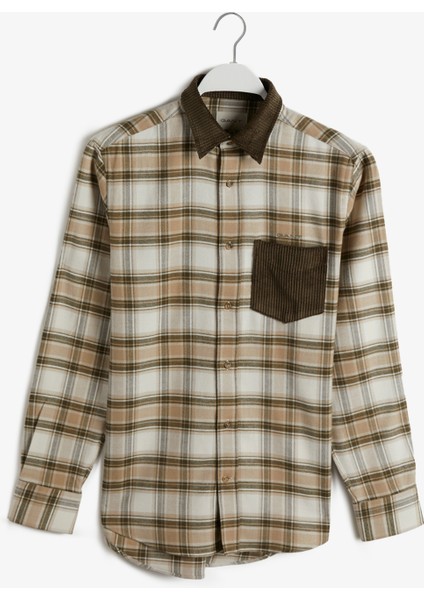 Erkek Yeşil Regular Fit Klasik Yaka Kareli Gömlek 3823314T.362