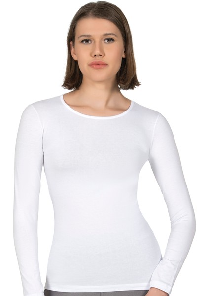 Özkan 26060 Kadın Pamuklu Uzun Kollu Bisiklet Yaka Body