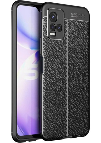 Vivo Y21 Kılıf Focus Derili Silikon - Siyah