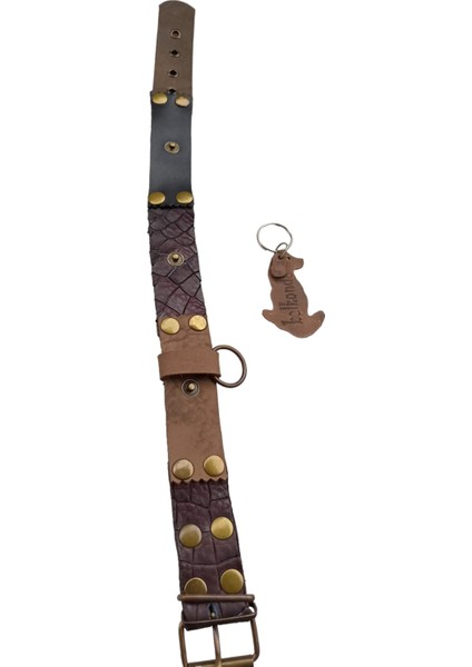 Köpek boyun tasması hakiki deri siyah kahverengi genişlik:3cm boyun ölçüsü:S.27-35cm ayarlamalı dog collar T1-20