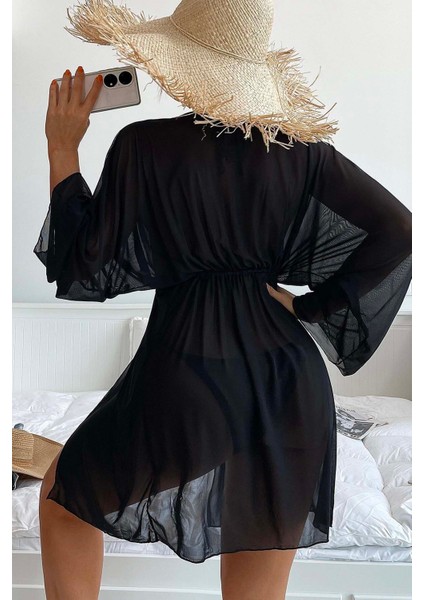 Uzun Önden Bağlamalı Plaj Elbisesi Pareo Kimono fiyatları
