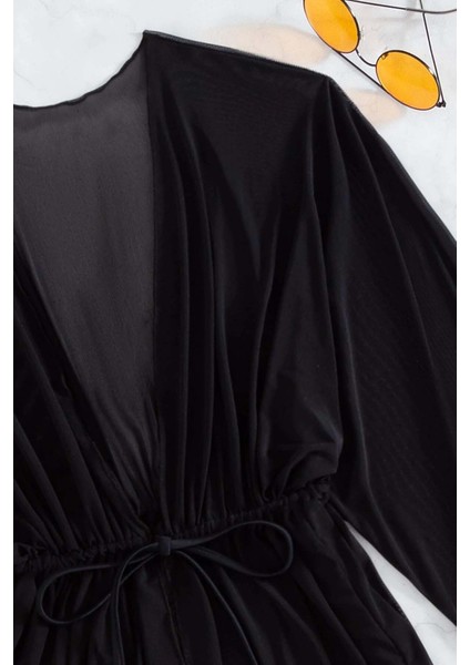 Uzun Önden Bağlamalı Plaj Elbisesi Pareo Kimono fırsatları