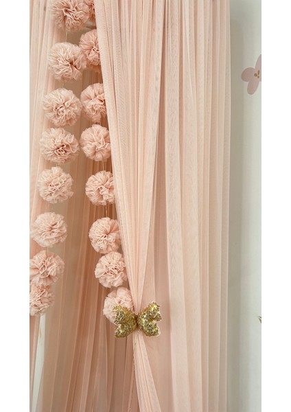 Çocuk Odası Cibinlik Aksesuarı Sıralı Tül Ponpon fiyatları