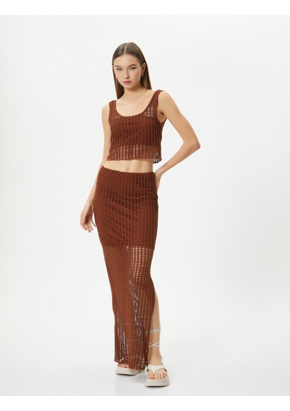 File Kalem Etek Midi Boy Yüksek Bel Yanları Yırtmaçlı Astarlı Slim Fit fiyatları