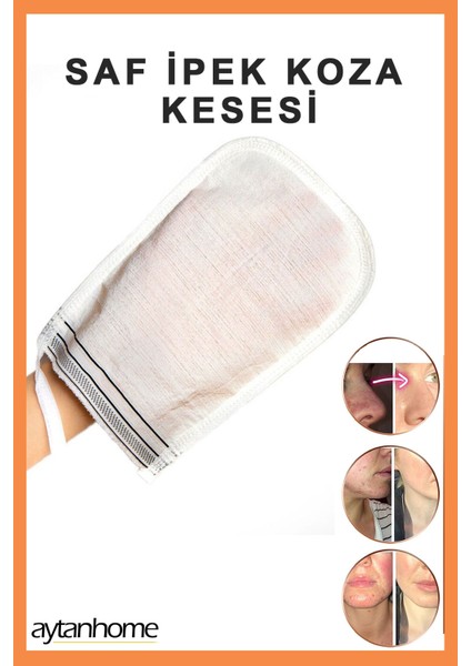 Aytan Home Hakiki Floş Ipek Banyo Kesesi, Peeling Etkili Yüz ve Vücut Lifi (Duş Hamam Seti)