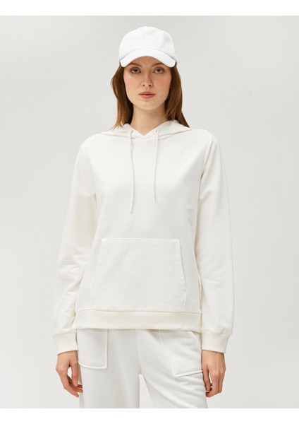 Basic Kapüşonlu Sweatshirt Kanguru Cepli modelleri