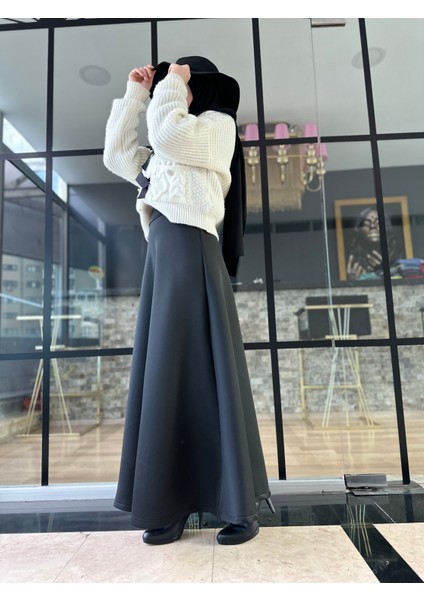 Scuba Uzun Kloş Etek Puf Scuba Kloş Etek Uzun Scuba Etek Tesettür Scuba Etek modelleri