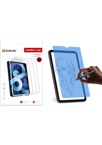 Apple iPad Pro 12.9 2015 Kağıt Hisli Mat ​​​​​​​​​​​​​​​davin Paper Like Ekran Koruyucu