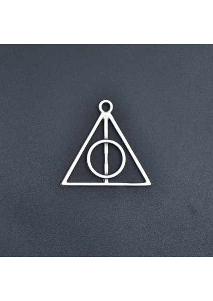 Harry Potter Ölüm Yadigarları Üçgen Kolye Ucu - Antik Gümüş Kaplama - Kod:169