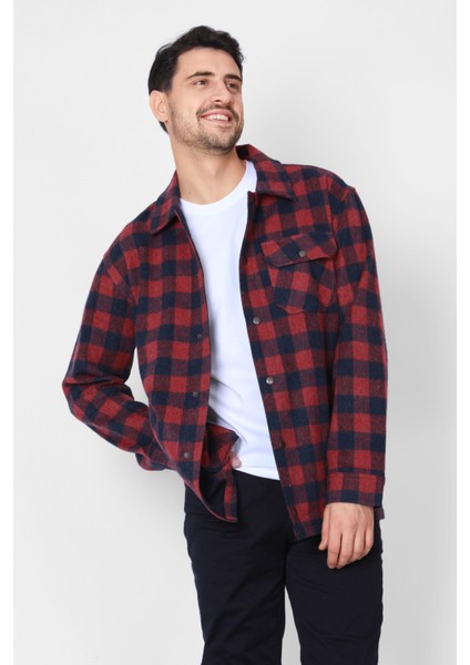 Oduncu Gömlek Ceket N-Franella - Bordo fırsatları