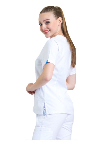 Janet- Kadın Likralı Beyaz Medikal Üst