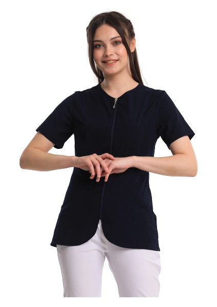 Irıs- Kadın Likralı Lacivert Medikal Üst