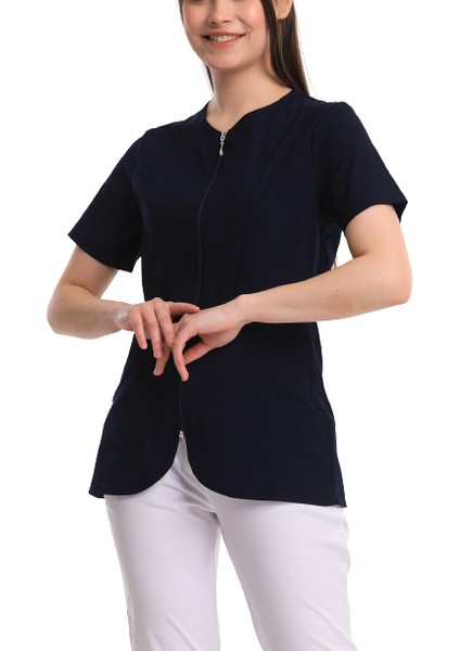 Irıs- Kadın Likralı Lacivert Medikal Üst modelleri