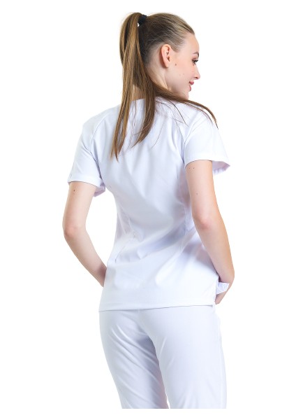 Freesıa- Kadın Likralı Beyaz Üniforma Üst modelleri