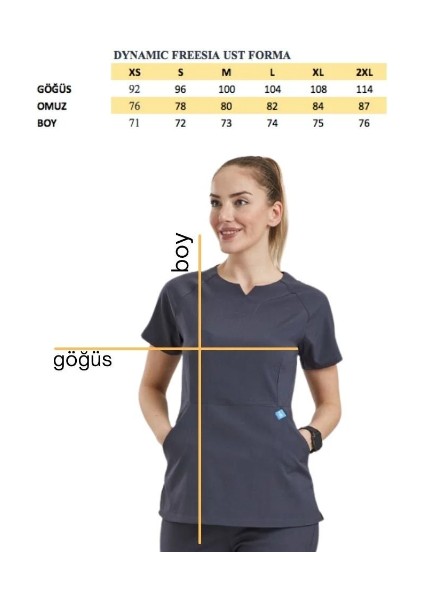 Freesıa- Kadın Likralı Beyaz Üniforma Üst fırsatları