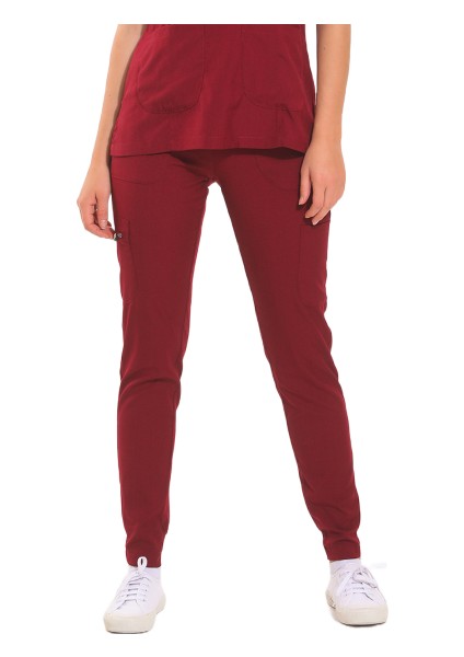 Janet- Kadın Likralı Bordo Medikal Pantolon