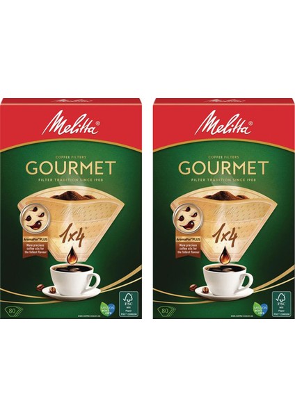 Premium Gourmet Filtre Kağıdı 1x4/80'li 2'li Paket 160 Adet