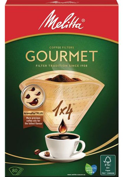 Premium Gourmet Filtre Kağıdı 1x4/80'li 2'li Paket 160 Adet