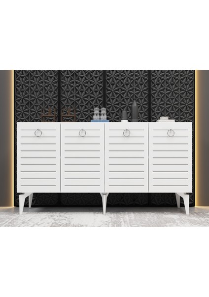 Arrona Konsol 4 Kapaklı Beyaz-Beyaz