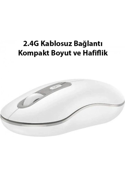 Konforlu 2.4g Kablosuz Sessiz Optik Mouse 4d Düğmeli