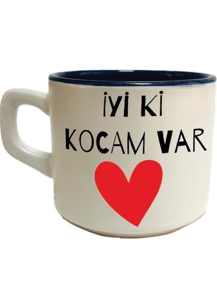 Iyi Ki Kocam Var Baskılı Siyah Venüs Sevgililer Günü Kupası