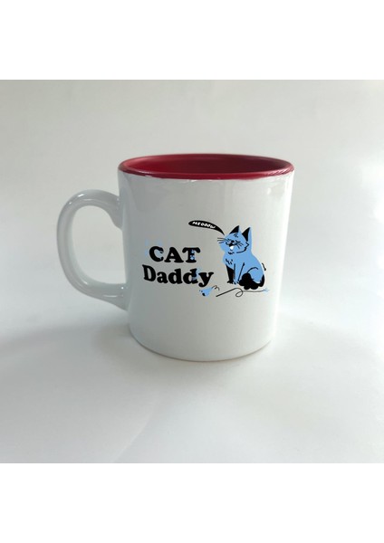 Cat Daddy Baskılı Kırmızı Multi Kupa