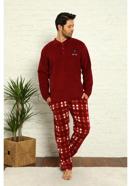 Nisanca Kışlık Sıcak Tutan Erkek Polar Pijama Takımı