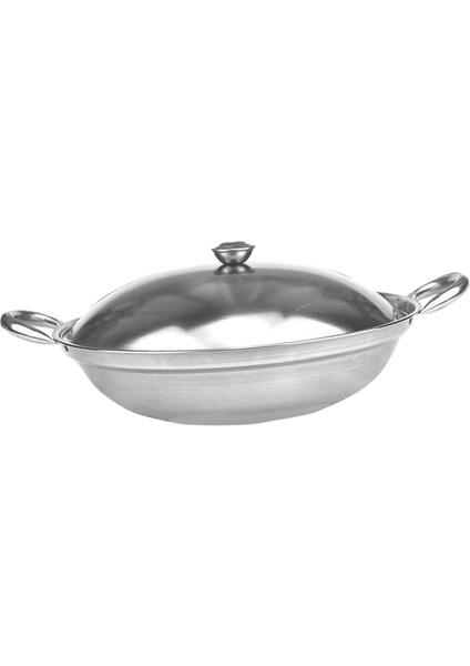 Kapaklı Paslanmaz Çelik Tencere Tencere Çift Saplı Mutfak Ocak Pişirme Tavası 27CMX7.5CM (Yurt Dışından)