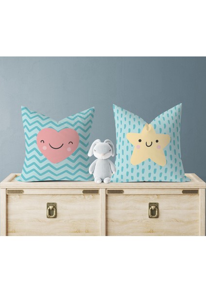 Bebek Çocuk Odası Yastıklı Kırlent Kılıf 2'li DS90 30X30 cm