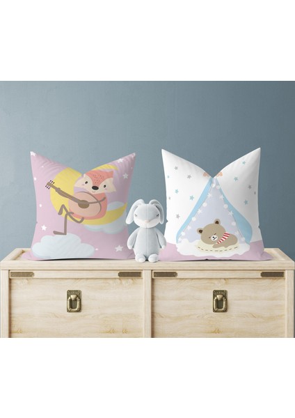 Bebek Çocuk Odası Yastıklı Kırlent Kılıf 2'li DS91 30X30 cm