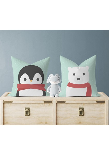 Bebek Çocuk Odası Yastıklı Kırlent Kılıf 2'li DS61 30X30 cm