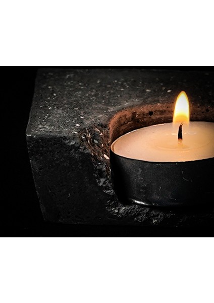 2'li Minimal Beton Mumluk -Tealight Mumluk indirimleri