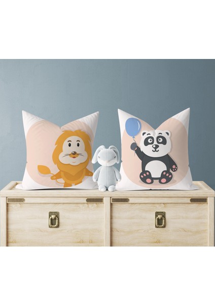 Bebek Çocuk Odası Yastıklı Kırlent Kılıf 2'li DS64 30X30 cm