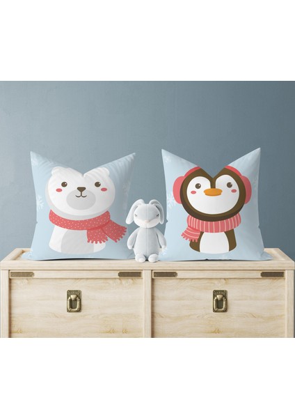 Bebek Çocuk Odası Yastıklı Kırlent Kılıf 2'li DS79 30X30 cm
