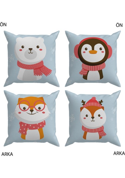 Bebek Çocuk Odası Yastıklı Kırlent Kılıf 2'li DS79 30X30 cm