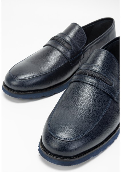 Mera Erkek Lacivert Deri Loafer Ayakkabı 01 240923 Erk Ayk SK23/24 modelleri