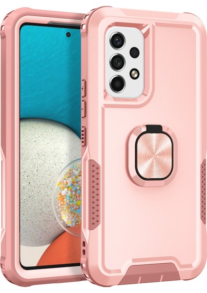 Samsung Galaxy A53 5g Için Anti-Drop Telefon Kapağı, Pc+Silikon Telefon Kılıfı Çimlenebilir Yüzük Tutucu Kickstand-Pink (Yurt Dışından)